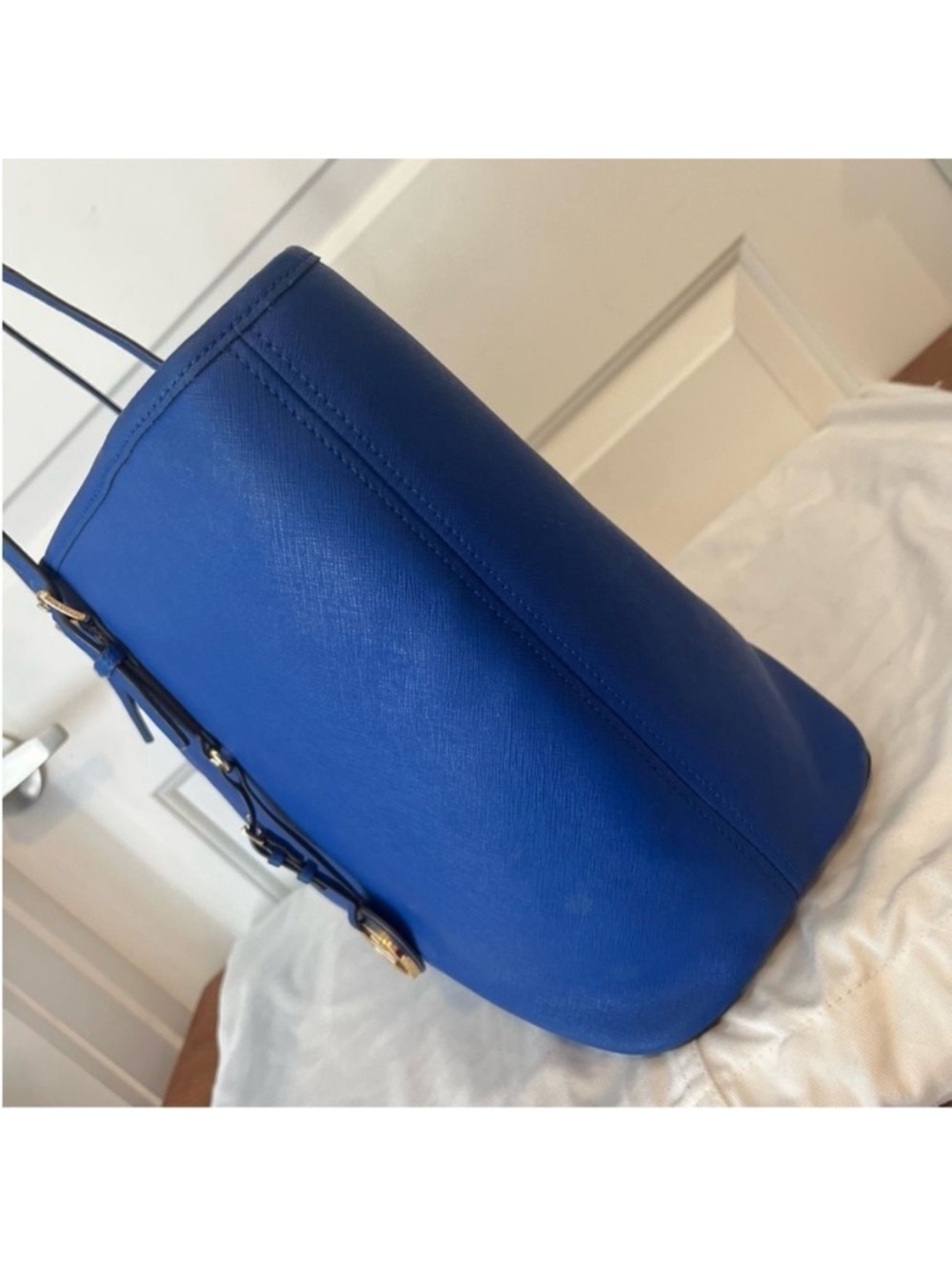 MICHAEL KORS Royal Blue Jet Set XL Voyager Work Laptop Tote Shoulder Bag - Picture 3 of 10